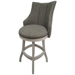 Tobias Designs Bello 30&quot Swivel Solid Wood Bar Stool in Smoke Gray