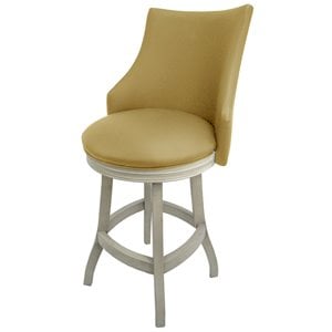 Tobias Designs 26&quot Swivel Wood Counter Stool in Tan/ Antique White