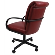 M-60 Swivel Dining Caster Chair on Wheels - Red Vinyl on Black Frame