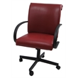 M-60 Swivel Dining Caster Chair on Wheels - Red Vinyl on Black Frame