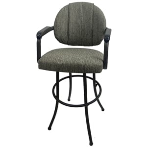 Tobias Designs 35&quot Metal Extra Tall Bar Stool with Upholstered Back in Gray