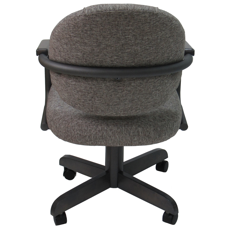 M-79 Swivel Dining Caster Chair on Wheels - Mojave Gray Fabric - Gray Frame