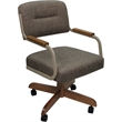 Swivel Tilt Kitchen Caster Chair with Wheels M-115 - Checkered Brown - Beige