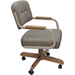 Swivel Tilt Kitchen Caster Chair with Wheels M-115 - Checkered Brown - Beige