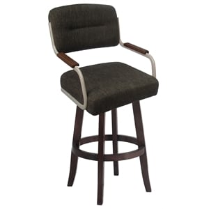 Swivel Extra Tall Metal Bar Stool 34&quot - M-115 Vivian - Sanora Brown - Beige Moca