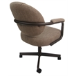 Swivel Tilt Kitchen Caster Chair with Wheels M-70 - Basin Beige Fabric - Coffee