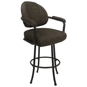 Swivel Counter Metal Bar Stool 26&quot M-70 - Sanora Brown Fabric - Coffee
