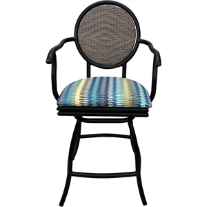 Adelle 26&quot Swivel Aluminum Counter Bar Stool in Multi-Color/Black