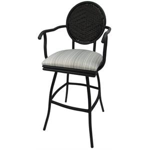 Swivel 30&quot Bar Stool Adelle - Black Powder Coated Frame