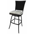 Outdoor Extra Tall Swivel Metal Stool -Erin- Natural Fun Cream Fabric - Black