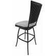 Outdoor Extra Tall Swivel Metal Stool -Erin- Natural Fun Cream Fabric - Brown