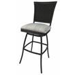 Outdoor Extra Tall Swivel Metal Stool -Erin- Natural Fun Cream Fabric - Brown