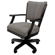 Classic Caster Solid Wood Dining Chair - Mojave Gray Fabric - Black Frame