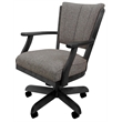 Classic Caster Solid Wood Dining Chair - Mojave Gray Fabric - Dark Gray