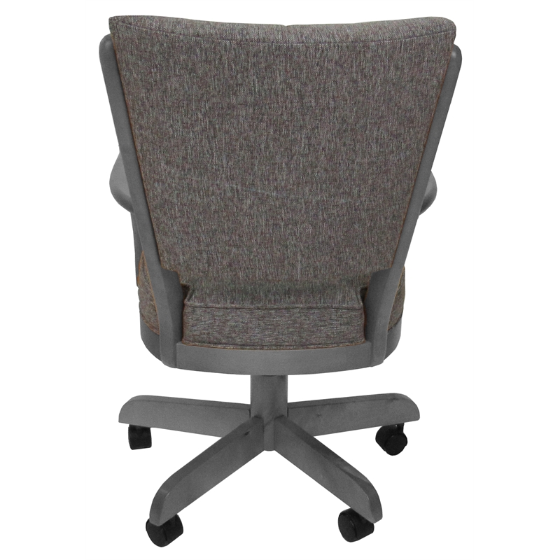 Classic Caster Solid Wood Dining Chair - Mojave Gray Fabric - Light Gray Frame