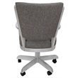 Classic Caster Solid Wood Dining Chair - Mojave Gray Fabric - White Frame