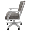 Classic Caster Solid Wood Dining Chair - Mojave Gray Fabric - White Frame