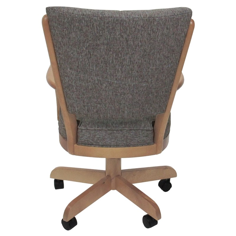 Classic Caster Solid Wood Dining Chair - Mojave Gray Fabric - Natural Frame