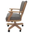 Classic Caster Solid Wood Dining Chair - Mojave Gray Fabric - Natural Frame