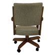 Casa Solid Wood Dining Caster Chair - Basin Beige - Dark Brown