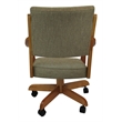 Casa Solid Wood Dining Caster Chair - Basin Beige Fabric - Honey Frame