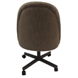 M-235 Swivel Metal Dining Caster Chair - Basin Beige Fabric - Coffee Base