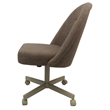 M-235 Swivel Metal Dining Caster Chair - Basin Beige Fabric - Beige Base