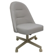 M-235 Swivel Metal Dining Caster Chair - Ocean Beige Vinyl - Beige Base