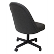 M-235 Swivel Metal Dining Caster Chair - Gray Vinyl - Black Base