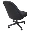 M-235 Swivel Metal Dining Caster Chair - Gray Vinyl - Gray Base