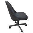M-235 Swivel Metal Dining Caster Chair - Gray Vinyl - Gray Base