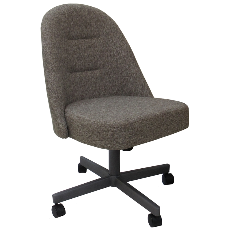 M-235 Swivel Metal Dining Caster Chair - Mojave Gray Fabric - Gray Base