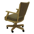 Classic Caster Solid Wood Dining Chair - Basin Beige Fabric - CT Frame