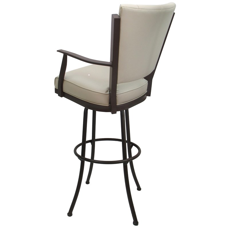 Montana Extra Tall Bar Stool - Noam Base - Ocean Beige Vinyl - Coffee Metal