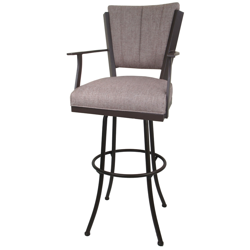 Montana Extra Tall Bar Stool - Noam Base - Basin Beige Fabric - Coffee Metal