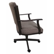 Montana Swivel Metal Dining Caster Chair - Basin Beige Fabric - Coffee