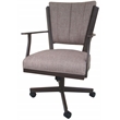 Montana Swivel Metal Dining Caster Chair - Basin Beige Fabric - Coffee