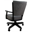 Classic Caster Solid Wood Dining Chair - NW Elk Charcoal Fabric - Black Wood
