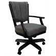 Classic Caster Solid Wood Dining Chair - NW Elk Charcoal Fabric - Black Wood