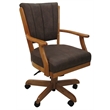 Classic Caster Solid Wood Dining Chair - NW Whiskey Brown Fabric - Honey Wood