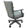 Classic Caster Solid Wood Dining Chair - Watusi Aquatint Teal Fabric - Gray Wood