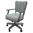 Classic Caster Solid Wood Dining Chair - Watusi Aquatint Teal Fabric - Gray Wood