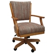Classic Caster Solid Wood Dining Chair - Watusi Madder Red Fabric - Honey Wood