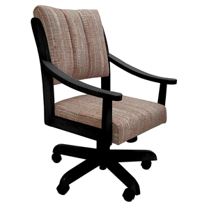 Casa Caster Solid Wood Dining Chair - Watusi Madder Red Fabric - Black
