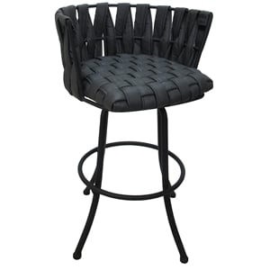 Metalona Swivel Bar Stool 30&quot Seat - Gray Vinyl - Black Metal Base