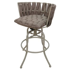 Metalona Swivel Tilt Bar Stool 30&quot Seat - Basin Beige Fabric - Beige Metal