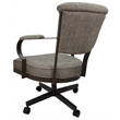 Miami Swivel Caster Chair Reading Base - Plumley Cocoa Fabric - Brown Metal
