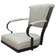 Miami Swivel Caster Chair Reading Base - Ocean Beige Vinyl - Brown Metal