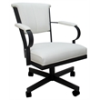 Miami Swivel Caster Chair Reading Base - White Vinyl - Black Metal