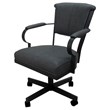 Miami Swivel Caster Chair Reading Base - Gray Vinyl - Black Metal